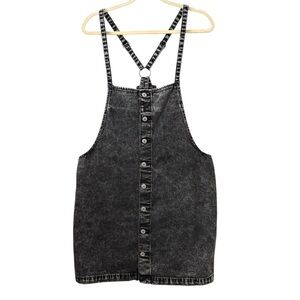 American Eagle Outfitters Charcoal Button-Front Romper
